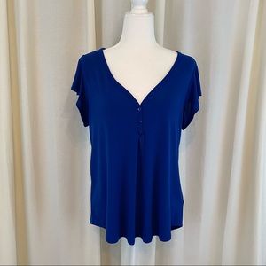 Green Envelope Royal Blue Blouse